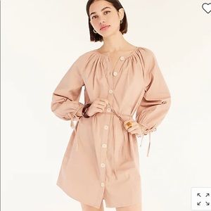 NWT. J. CREW Tie-sleeve button-front dress in cotton poplin.  XXL